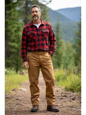 Redhead Canvas Work Pants Mens 42x32 Brown Vintage USA Heavy Duty